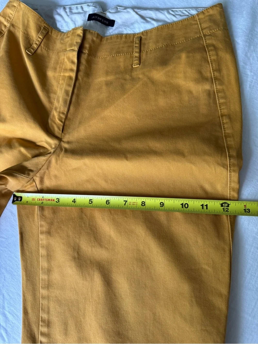 Lands' End Women's Mustard Mid-Rise Straight-Leg Pants